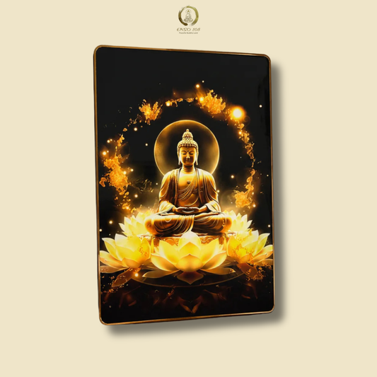 P01 - Tranh tráng gương Phật đài hoa sen