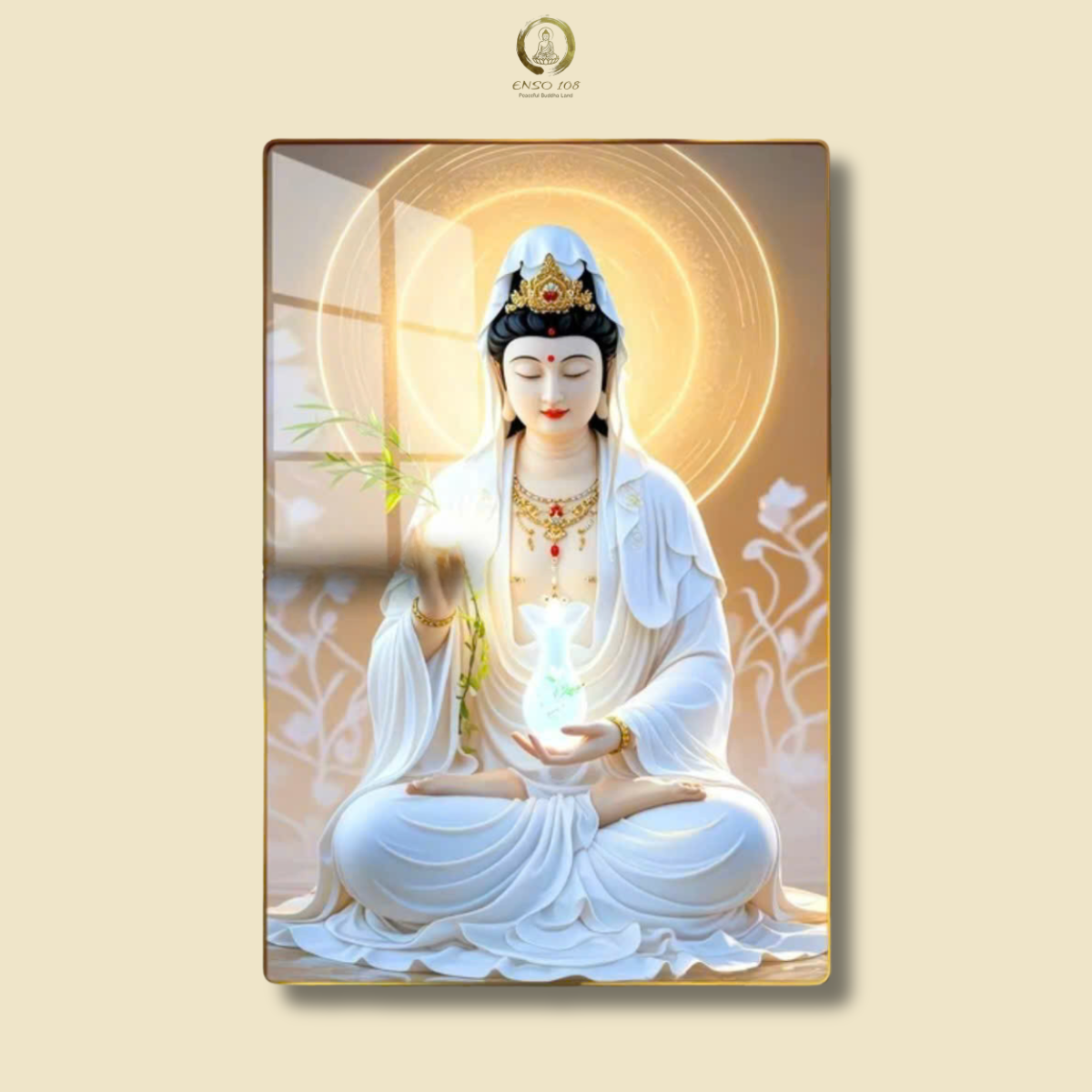 QA2 - Tranh tráng gương Bồ Tát cầm cành liễu