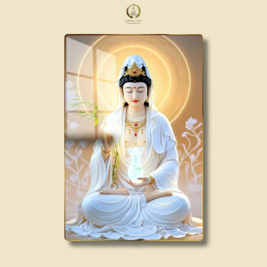 QA2 - Tranh tráng gương Bồ Tát cầm cành liễu