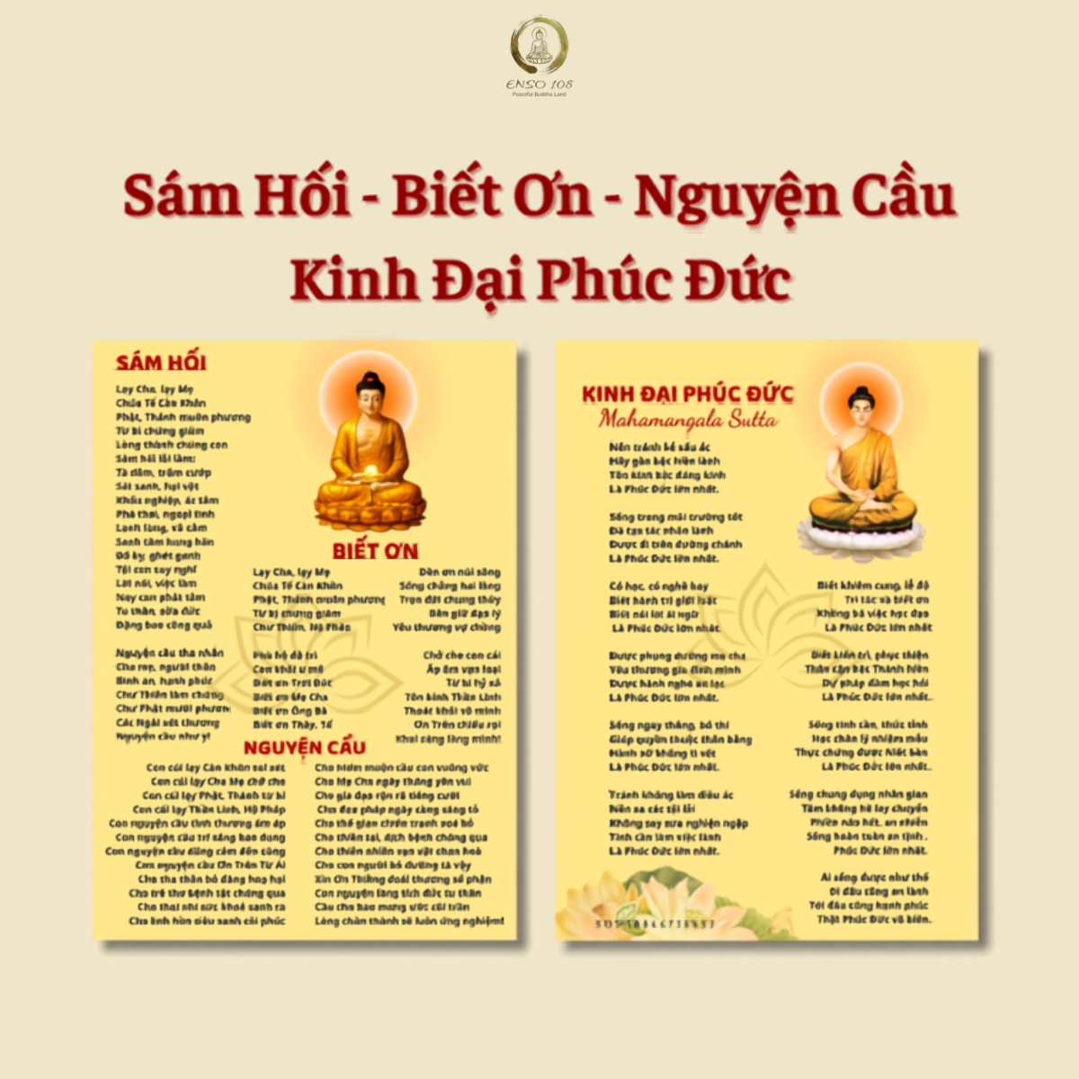 Tờ Sám Hối, Biết Ơn, Nguyện Cầu - Kinh Đại Phúc Đức