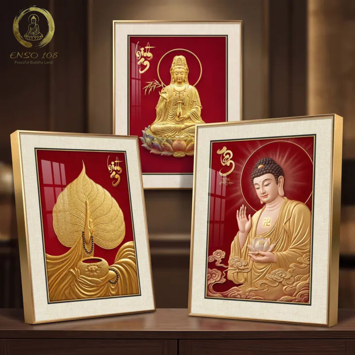 [KHUNG KIM LOẠI] Tranh tráng gương Phật Giáo 3D, quà tặng tân gia, quà tặng đối tác, quà tặng người thân sang trọng và ý nghĩa