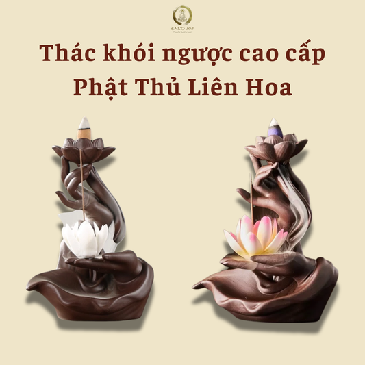 Thác Khói Bàn Tay Phật, Phật Thủ Liên Hoa, Thác Khói Ngược Chất Liệu Gốm Cao Cấp