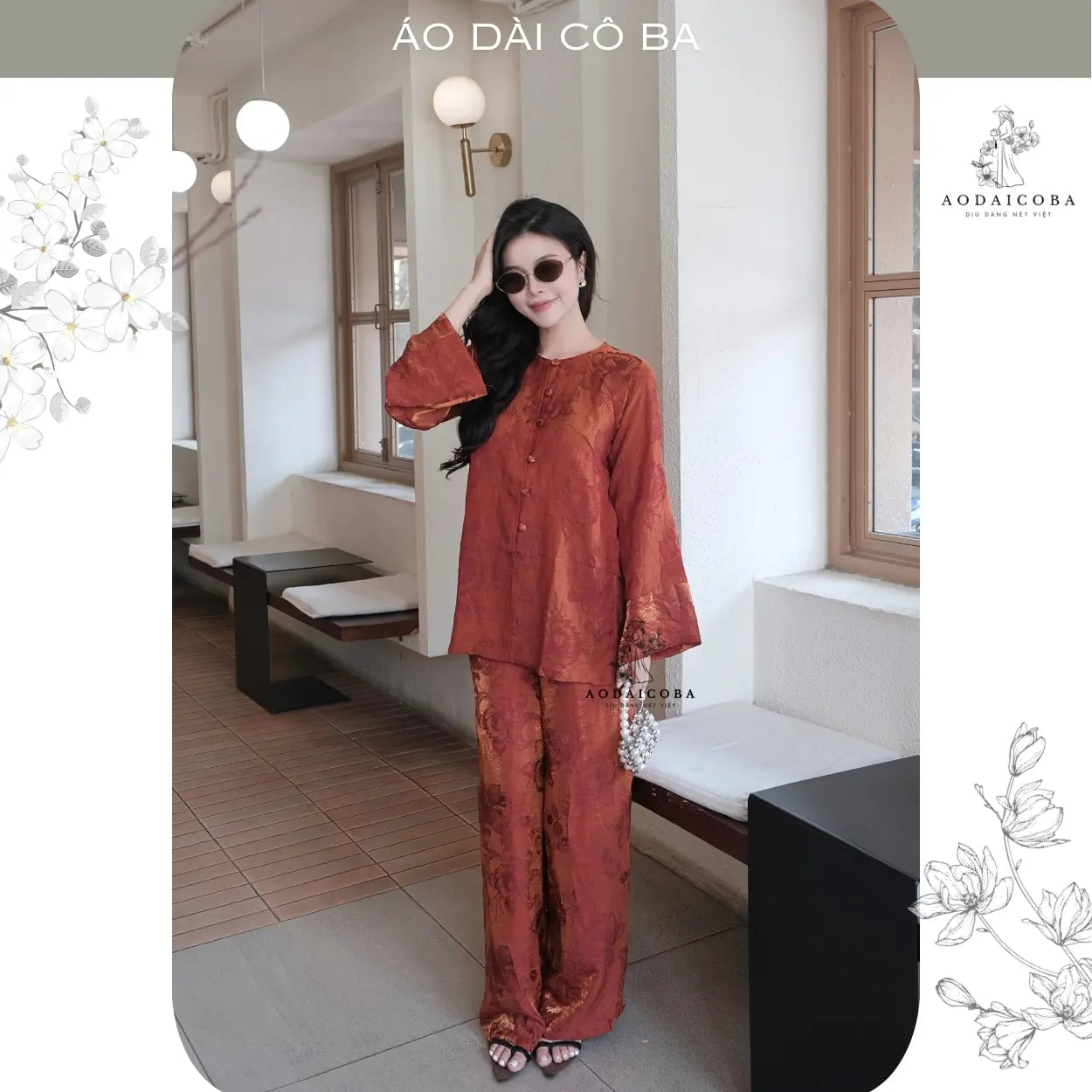(Có size lớn) Pháp Phục Bà Ba Như Ý Gấm Tằm Form Rộng