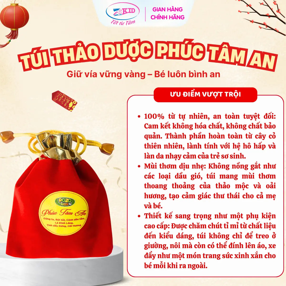 Túi Thơm Cho Bé Phúc Tâm An