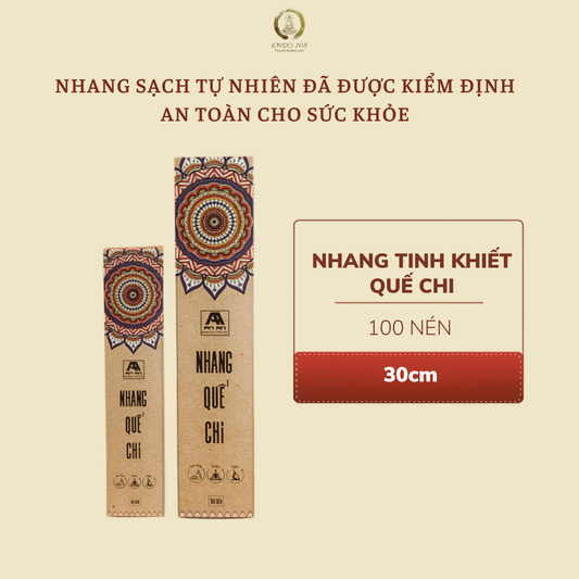 Nhang Sạch Quế Chi Tự Nhiên An An - Hộp 100 Nén (30cm)