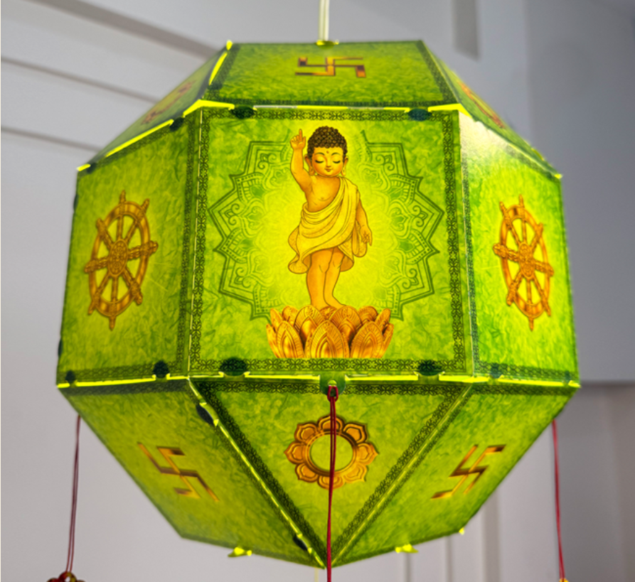[28cm] Lồng Đèn Phật Giáo Bát Giác