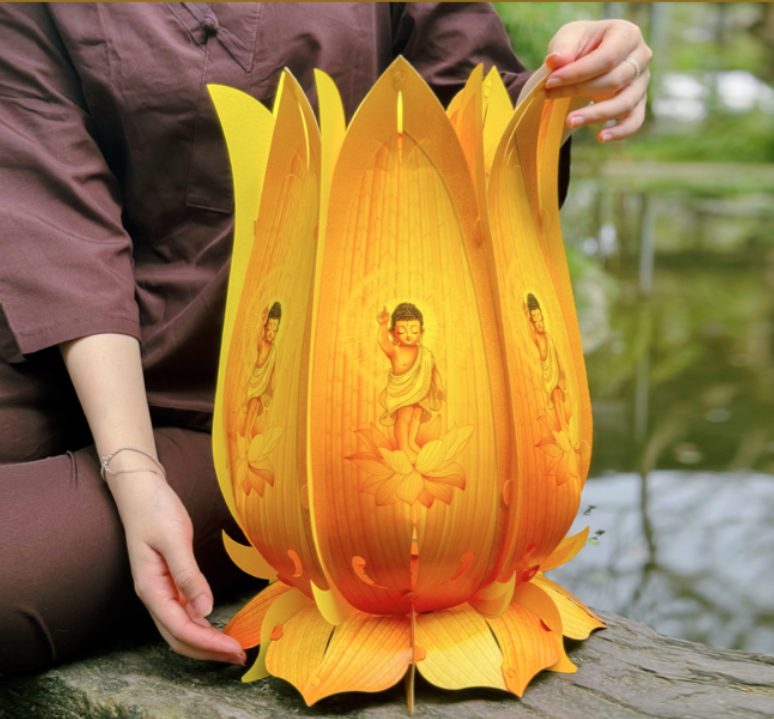 [41cm] Lồng Đèn Hoa Sen Lục Bình