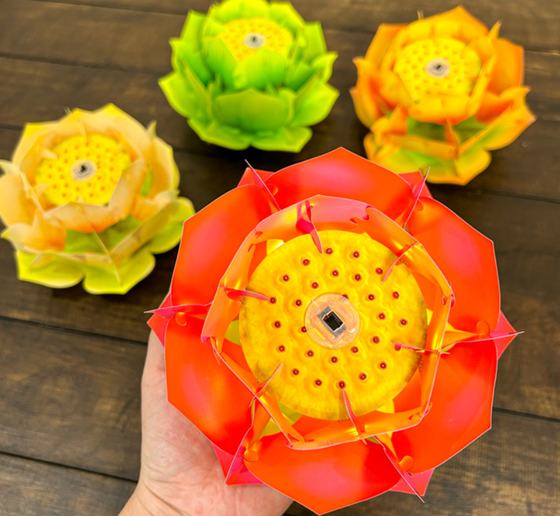 [16cm] Set 4 Hoa Sen Thả Nước/Cầm Tay/Treo Trang Trí Phật Giáo Bằng Nhựa