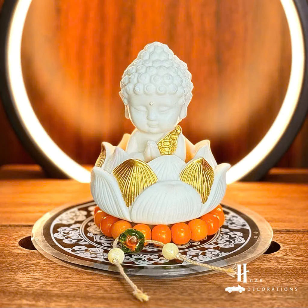 Tượng Phật Trang Trí Sakyamuni mỉm cười  bình an may mắn để trên taplo ô tô cao cấp- Tượng Phật trang trí taplo ô tô