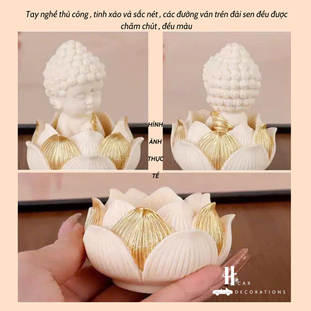 Tượng Phật Trang Trí Sakyamuni mỉm cười  bình an may mắn để trên taplo ô tô cao cấp- Tượng Phật trang trí taplo ô tô