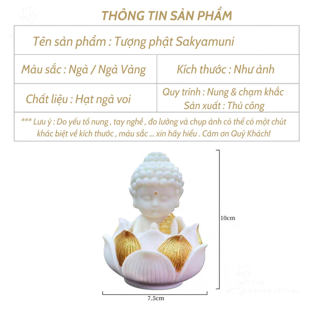Tượng Phật Trang Trí Sakyamuni mỉm cười  bình an may mắn để trên taplo ô tô cao cấp- Tượng Phật trang trí taplo ô tô