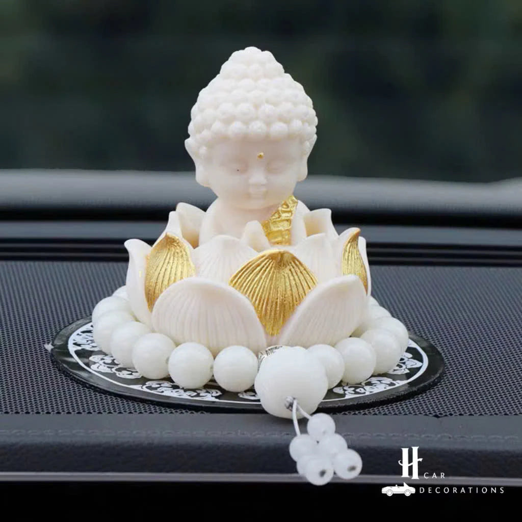 Tượng Phật Trang Trí Sakyamuni mỉm cười  bình an may mắn để trên taplo ô tô cao cấp- Tượng Phật trang trí taplo ô tô