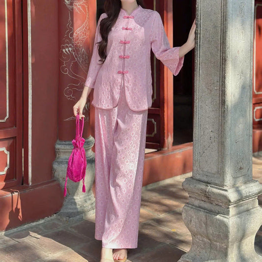 (Có Size Lớn) SET ĐỒ LAM NỮ BÀ BA CHẠY VIỀN CÚC TÀU MỚI THANH LỊCH NỮ TÍNH