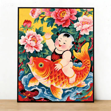 [21] Tranh tô màu theo số Phật giáo đã căng khung