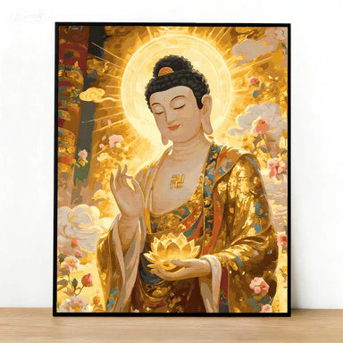 [19] Tranh tô màu theo số Phật giáo đã căng khung