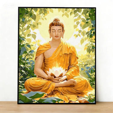 [32] Tranh tô màu theo số Phật giáo đã căng khung