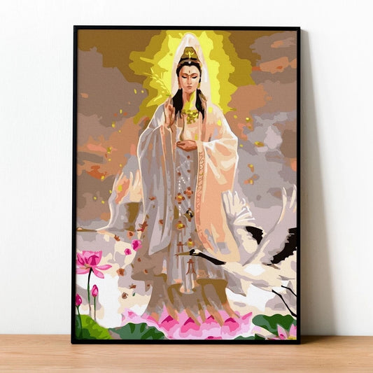 [4] Tranh tô màu theo số Phật giáo đã căng khung