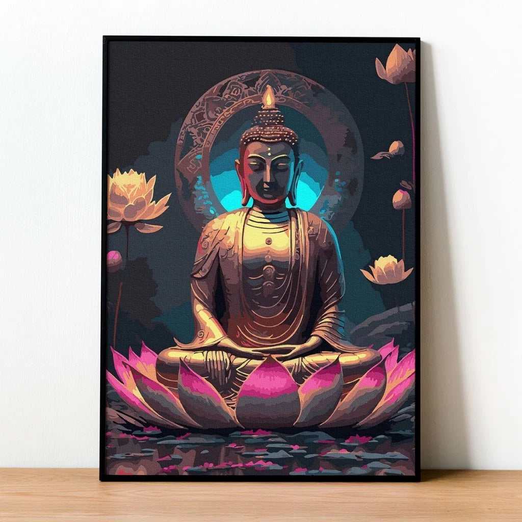 [8] Tranh tô màu theo số Phật giáo đã căng khung