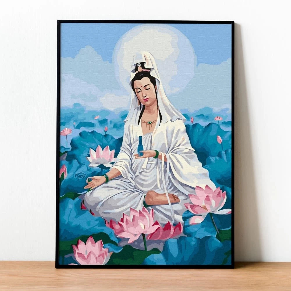[3] Tranh tô màu theo số Phật giáo đã căng khung