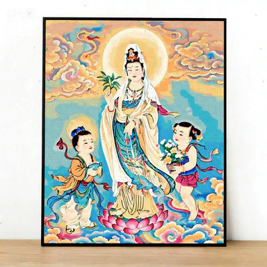 [31] Tranh tô màu theo số Phật giáo đã căng khung