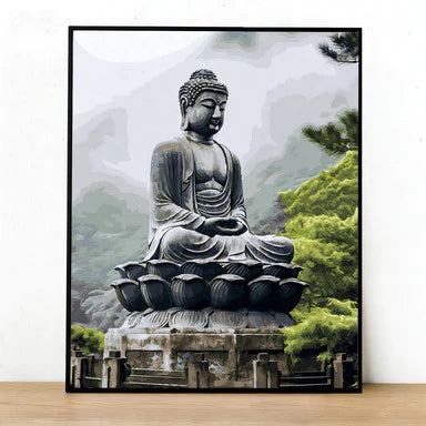 [10] Tranh tô màu theo số Phật giáo đã căng khung
