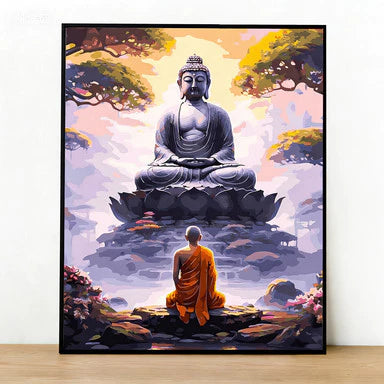 [2] Tranh tô màu theo số Phật giáo đã căng khung