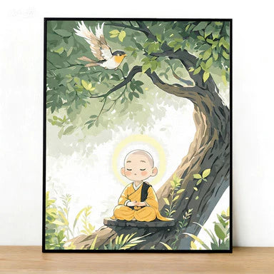 [17] Tranh tô màu theo số Phật giáo đã căng khung