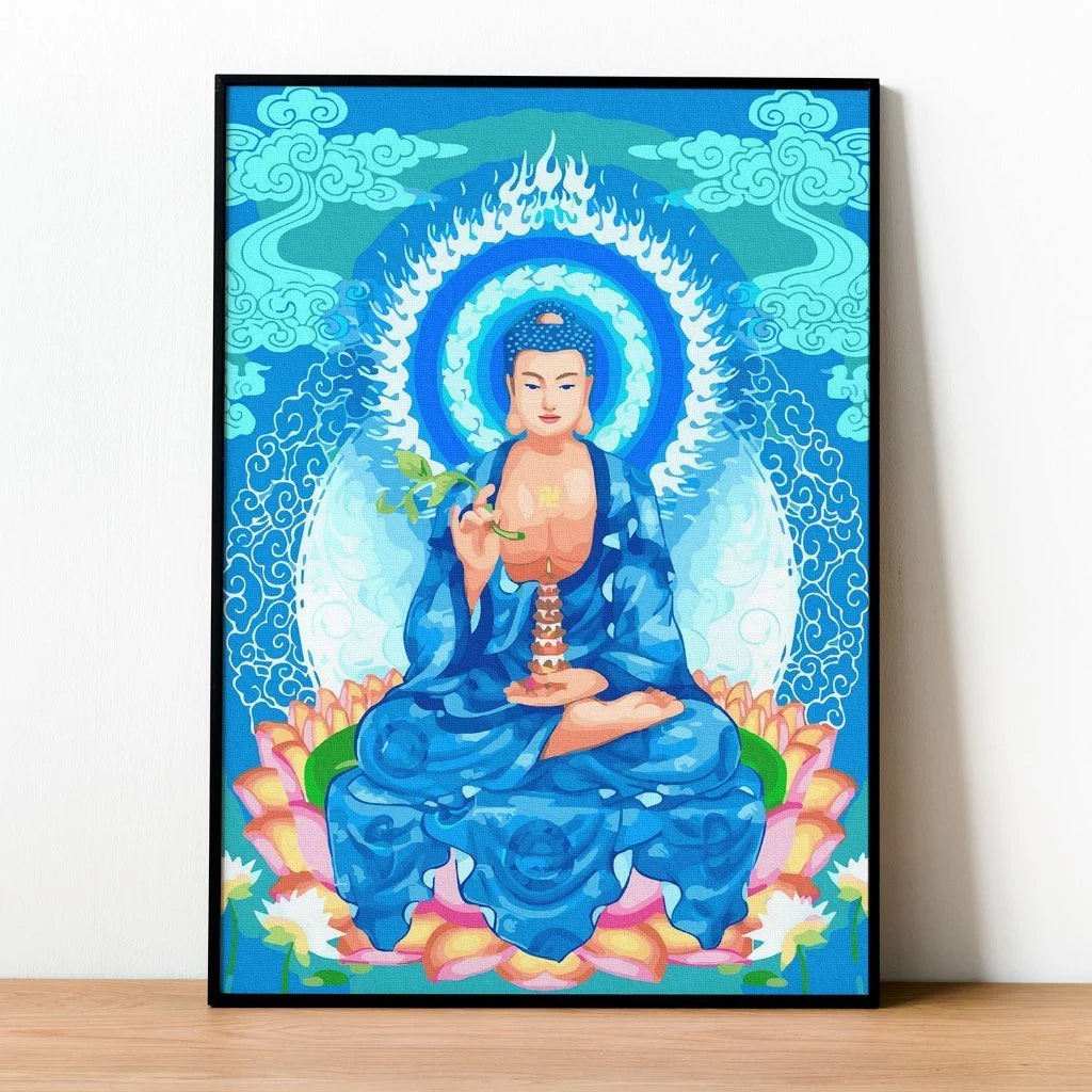 [13] Tranh tô màu theo số Phật giáo đã căng khung