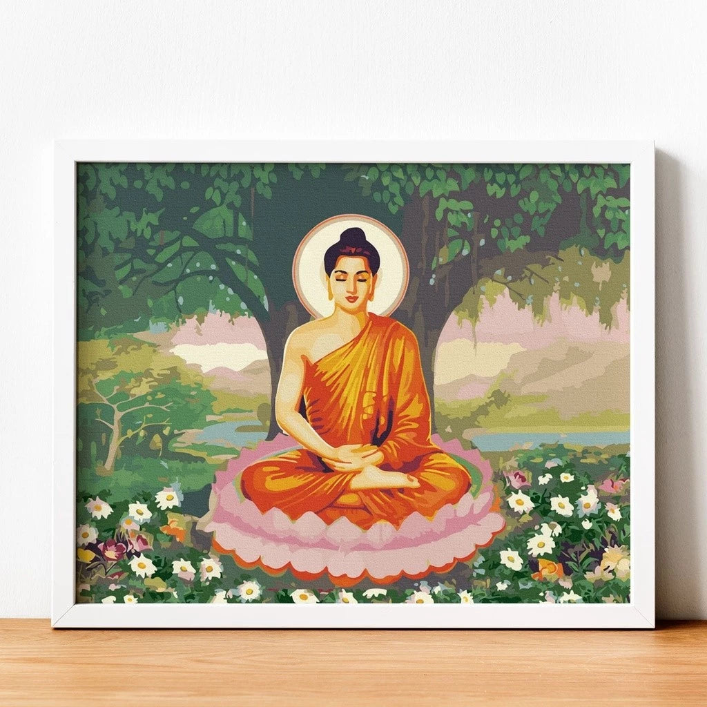 [5] Tranh tô màu theo số Phật giáo đã căng khung