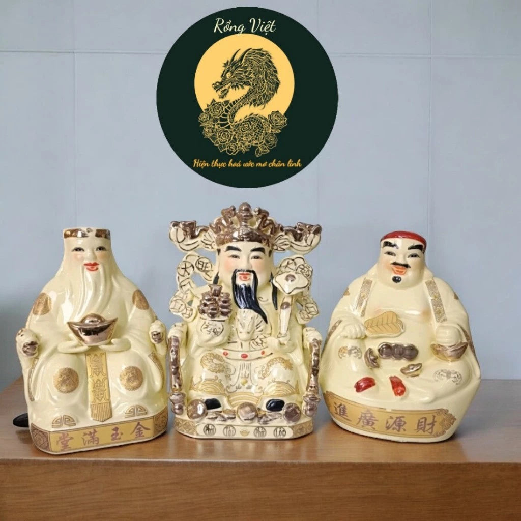 Tượng Tài Địa - Thần phát màu vàng ngà cao cấp