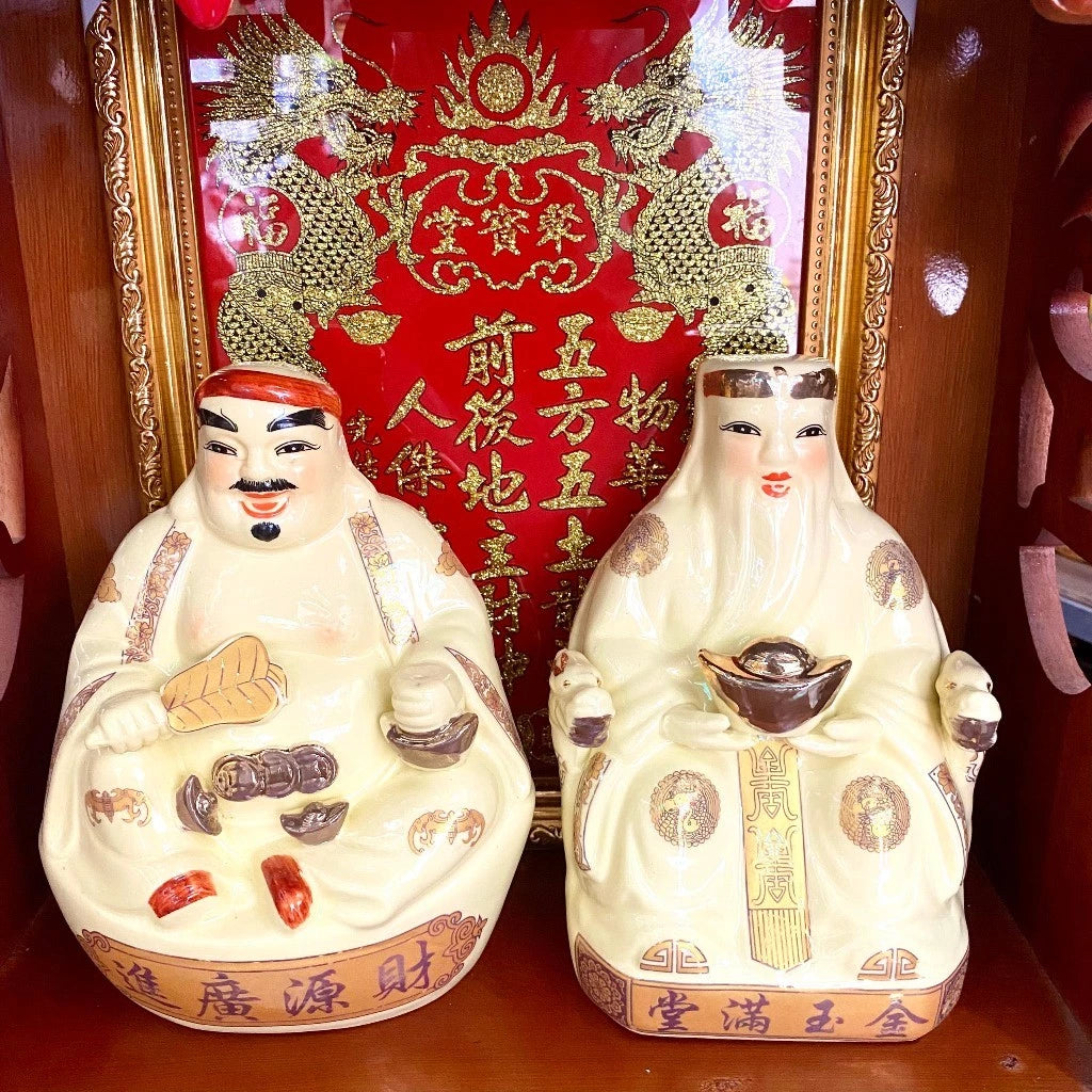 Tượng Tài Địa - Thần phát màu vàng ngà cao cấp