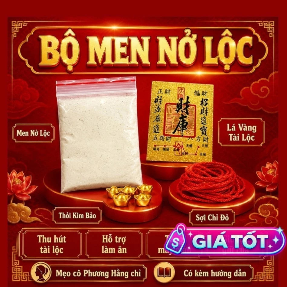 (Đã Xin Lộc) Bộ Men Nở Lộc Cô Phương Hằng Trang Trí Bàn Thần Tài / Ông Địa Mang Ý Nghĩa Tụ Lộc Hanh Thông
