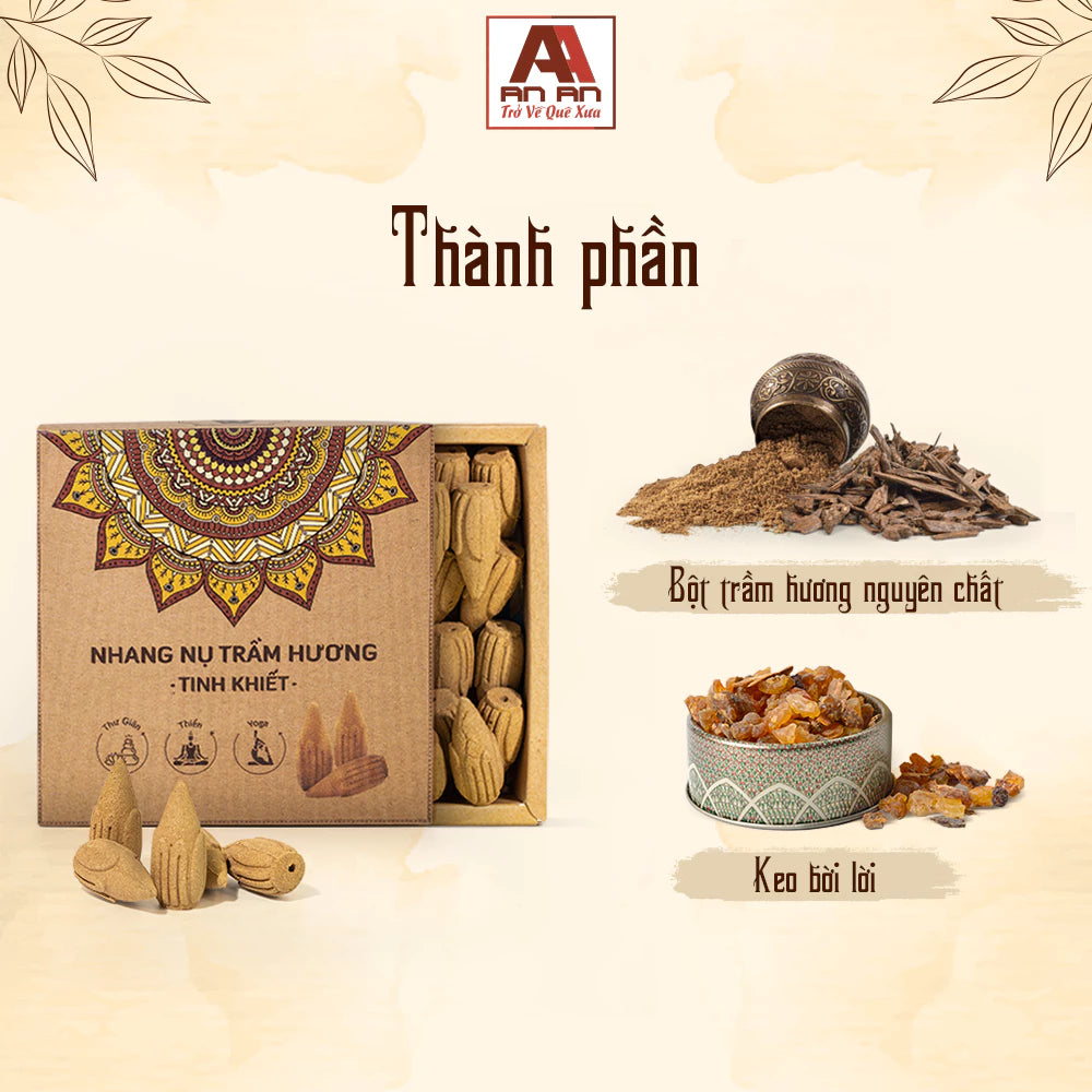 Nhang Nụ Trầm Hương Tinh Khiết An An - Hộp 39 Nụ