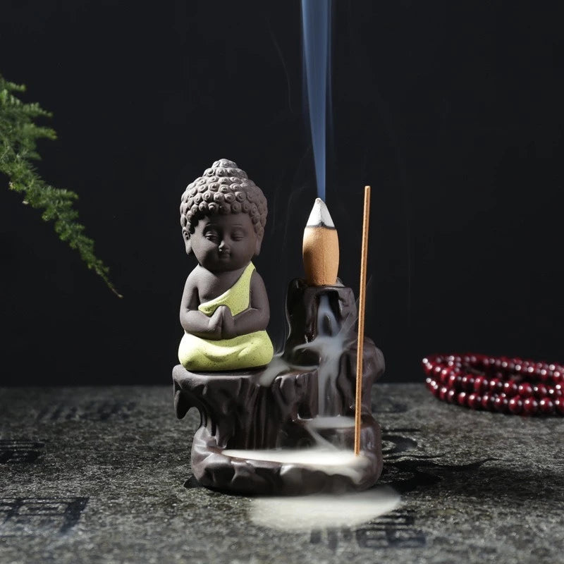 Thác Khói Chú Tiểu Gốm Sứ Cao Cấp - Bảo Trầm Linh Hương