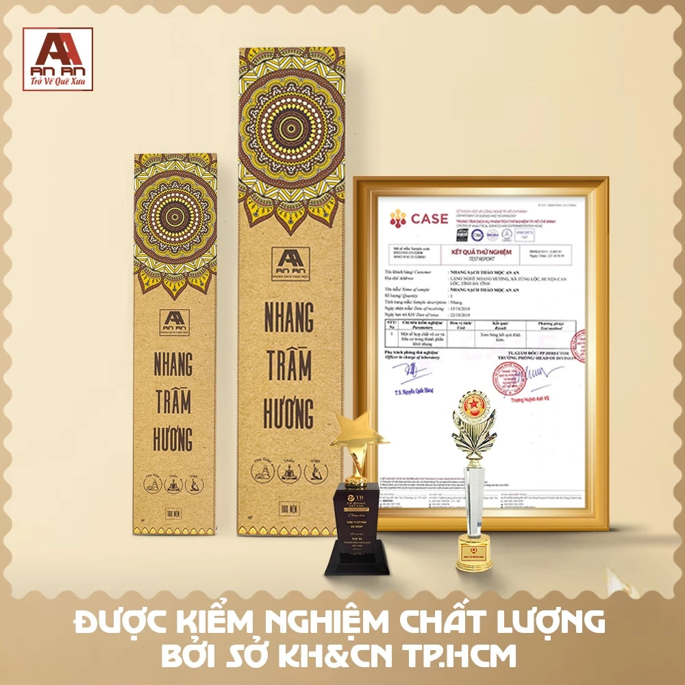 Nhang Sạch Trầm Hương Tinh Khiết An An - Hộp 100 Nén (30cm)