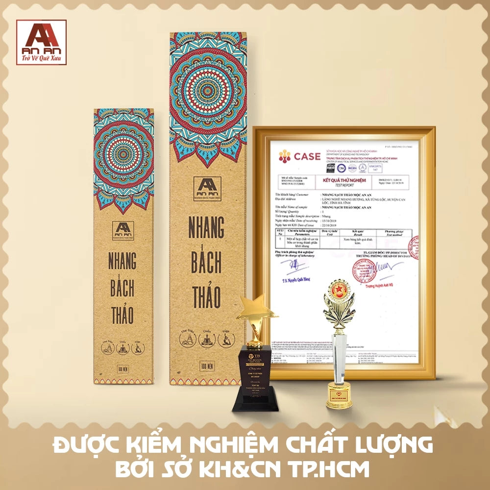 Nhang Sạch Bách Thảo Tự Nhiên An An - Hộp 100 Nén (30cm)
