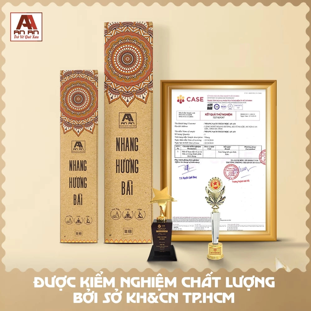 Nhang Sạch Hương Bài Tự Nhiên An An - Hộp 100 Nén (30cm)