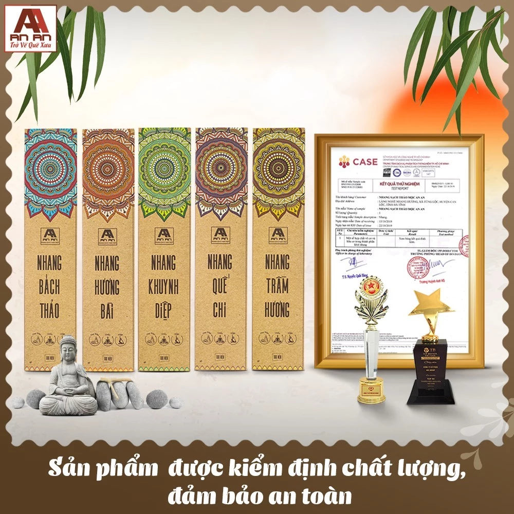 Combo 5 hộp nhang sạch tinh khiết An An - Hộp 100 nén (30cm)