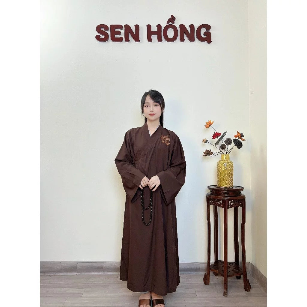 AT03 - Áo tràng pháp phục phật tử truyền thống thêu sen