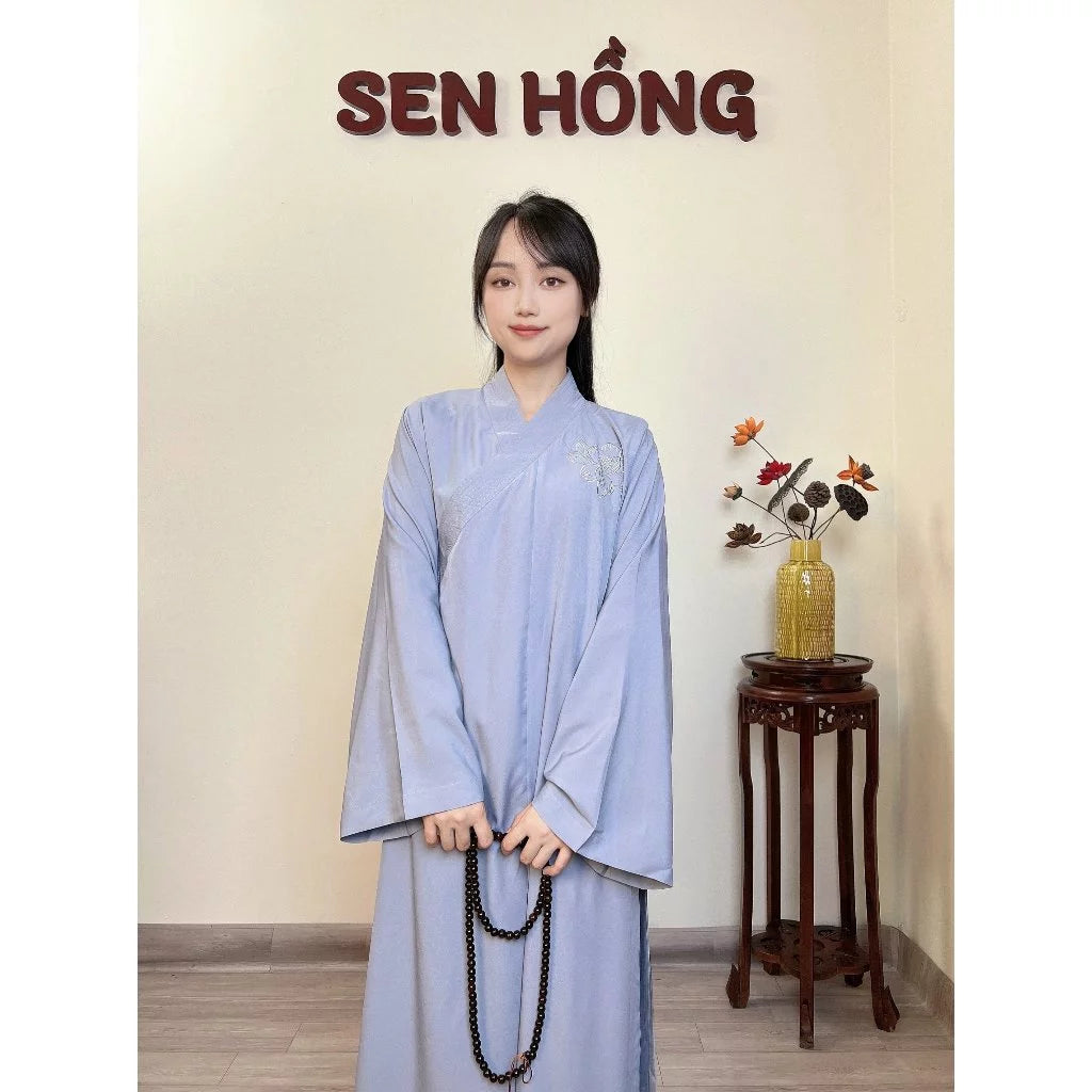 AT03 - Áo tràng pháp phục phật tử truyền thống thêu sen