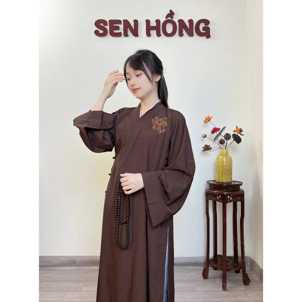 AT03 - Áo tràng pháp phục phật tử truyền thống thêu sen
