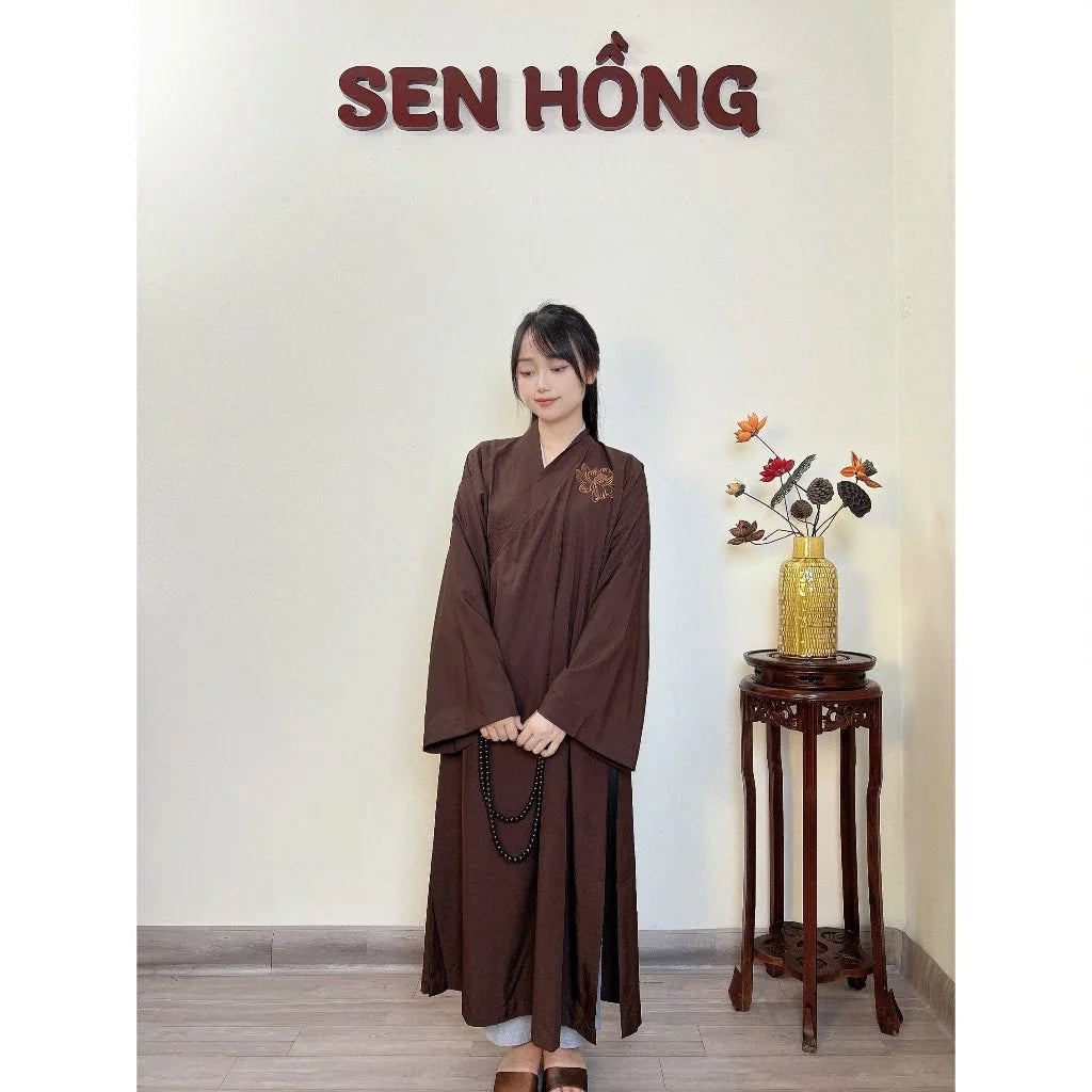 AT03 - Áo tràng pháp phục phật tử truyền thống thêu sen