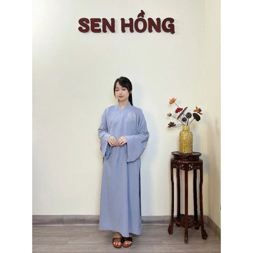 AT03 - Áo tràng pháp phục phật tử truyền thống thêu sen