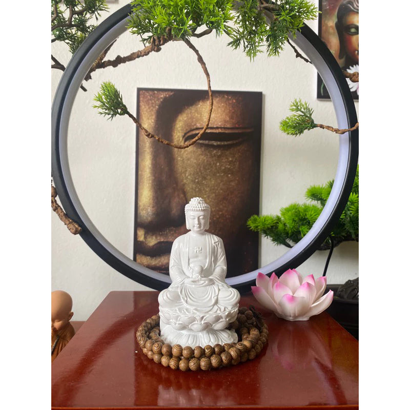 Tượng Đức Phật A Di Đà bưng ngọc cao 10cm trang trí thờ tự nhỏ, ô tô