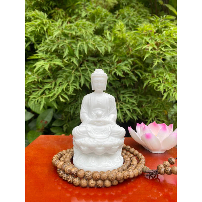 Tượng Đức Phật A Di Đà bưng ngọc cao 10cm trang trí thờ tự nhỏ, ô tô