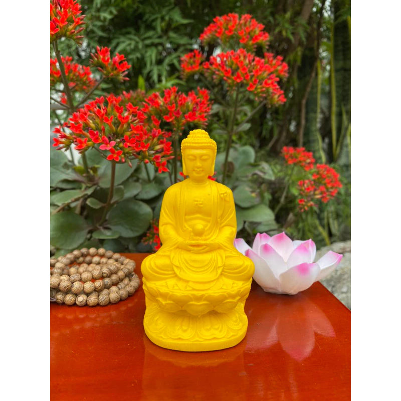 Tượng Đức Phật A Di Đà bưng ngọc cao 10cm trang trí thờ tự nhỏ, ô tô