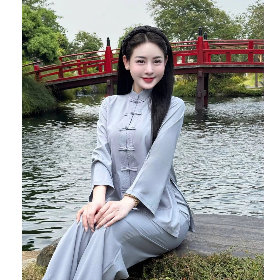 TT30 - Pháp phục, đồ lam đi chùa cổ tàu dáng truyền thống