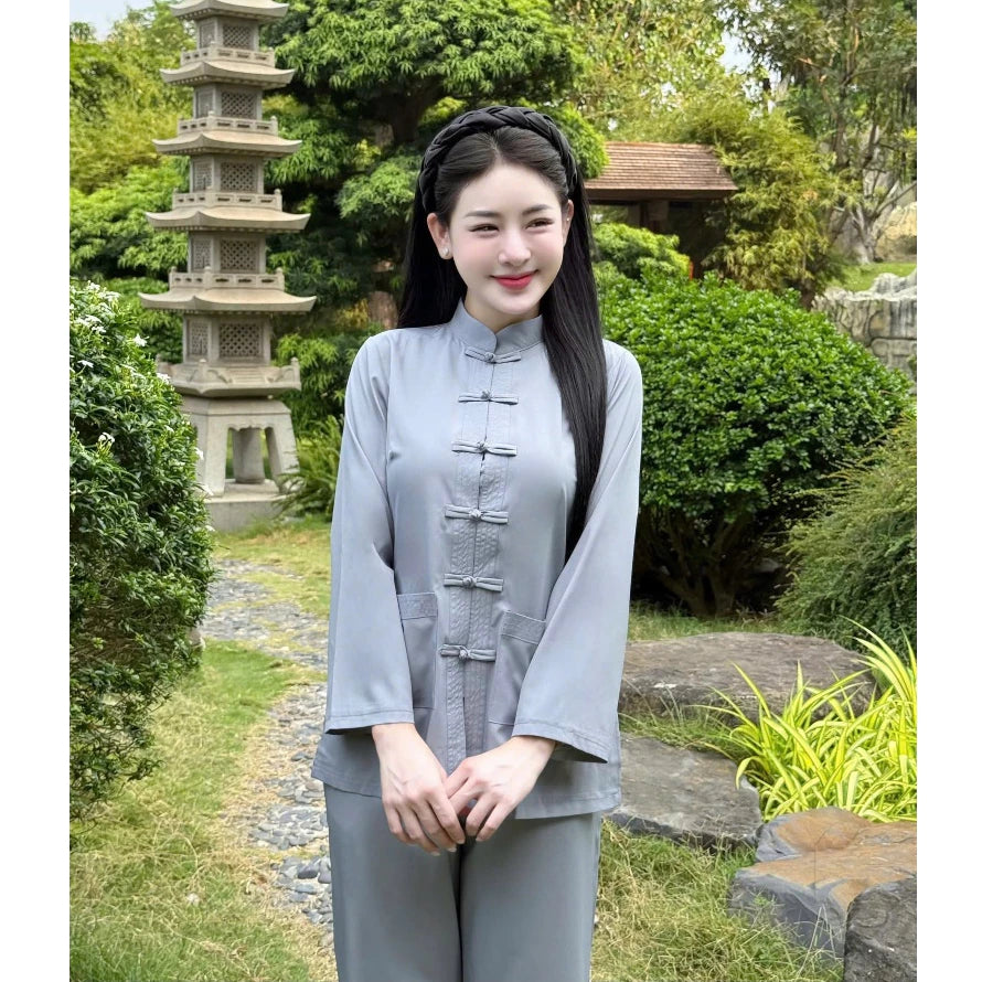 TT30 - Pháp phục, đồ lam đi chùa cổ tàu dáng truyền thống