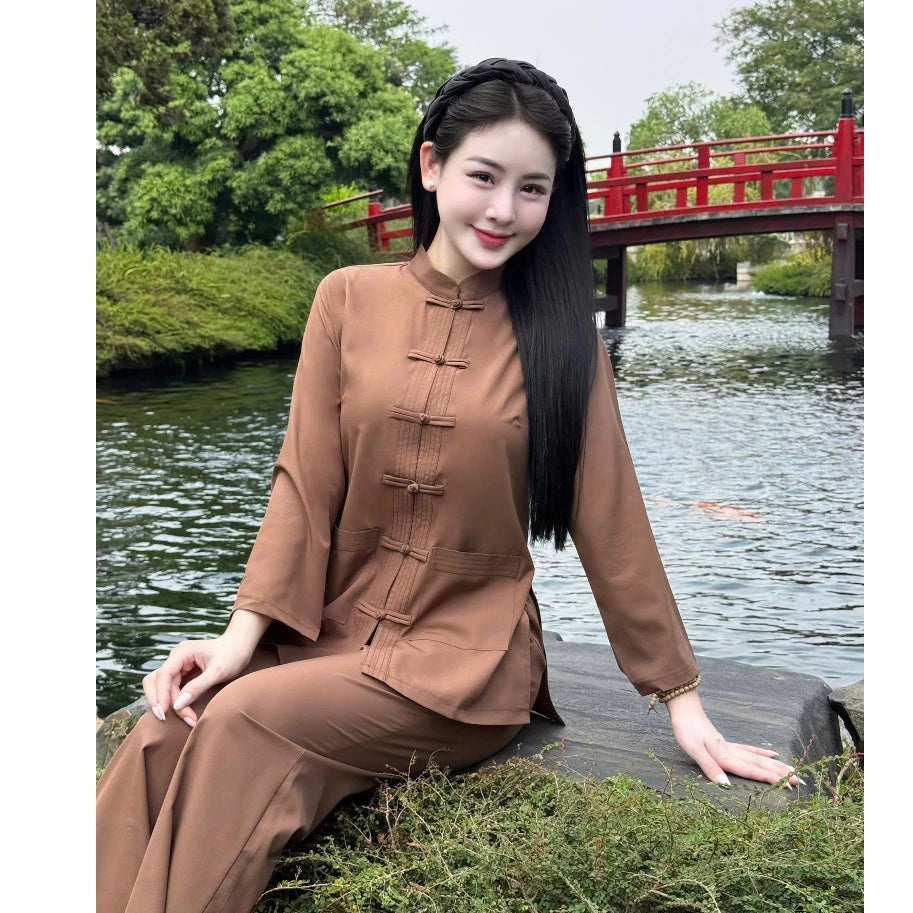 TT30 - Pháp phục, đồ lam đi chùa cổ tàu dáng truyền thống