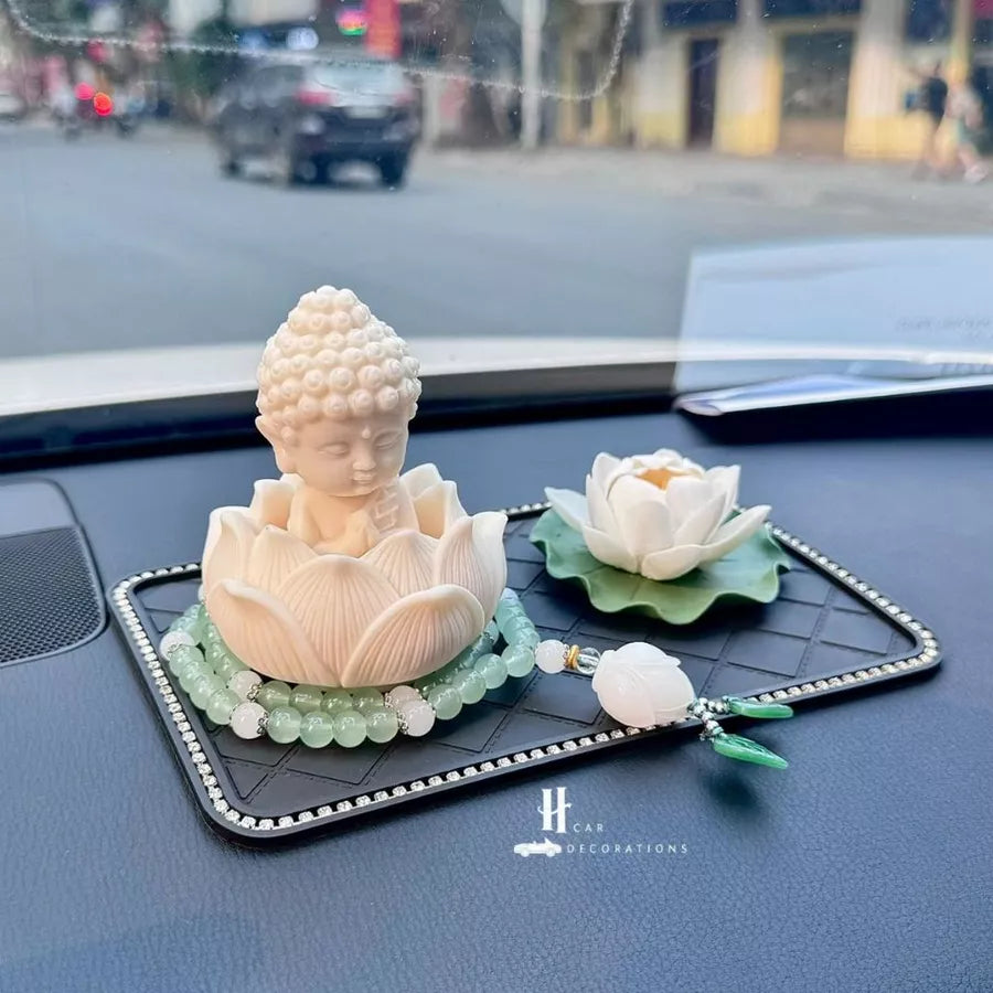 Tượng Phật Trang Trí Sakyamuni mỉm cười  bình an may mắn để trên taplo ô tô cao cấp- Tượng Phật trang trí taplo ô tô